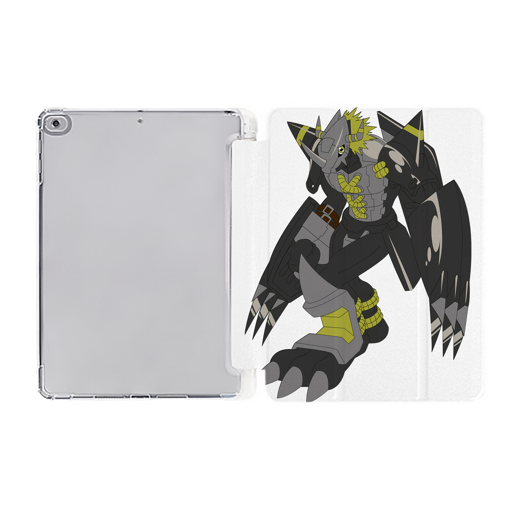 （画像用） Digimon デジタルモンスター/デジモン IPad ケース ペン収納付き 三つ折りスタンド PUレザー×シリコン 対応機種9.5/10.5/10.9インチ